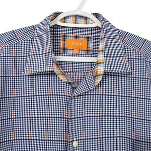 Tallia Long-Sleeve Plaid Dress Shirt Size Large